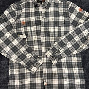 Hawx Men's Black and White Plaid Button Down Shirt